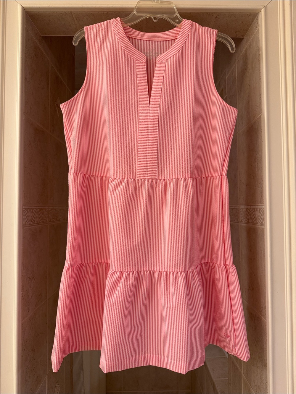 Vineyard Vines Women’s Sleeveless Pink Tiered Dress Cover Up or Casual Summer - Picture 1 of 3